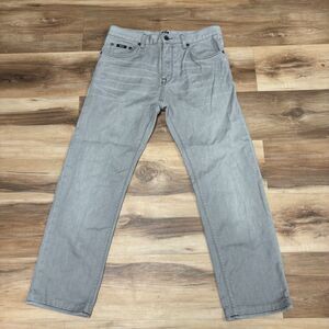 Hugo Boss Jeans Mens 33 x 28 Gray Denim Stretch Regular Fit
